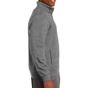 Chaqueta con cremallera gris con logo personalizado para hombre, sudadera de forro polar con cuello alto, chándal liso, ropa deportiva informal, chaqueta de entrenamiento al por mayor - Product Image 6