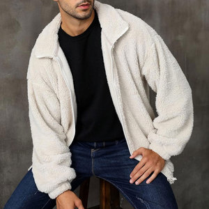 Veste en laine à épaules tombantes en tissu doux pour hommes, matière chaude et confortable, coupe décontractée, vêtement d'extérieur, fabrication sur mesure en gros par l'usine - Product Image 1