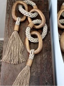 Decoración de Pared con Borlas de Cuentas de Madera Ecológicas Modernas, Adorno Colgante de Perlas de Madera Natural Hecho a Mano, Ligero, Estilo Rústico - Product Image 2