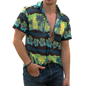 Chemise décontractée pour homme à manches longues, coupe classique, légère, 100% coton, respirante, séchage rapide, pour la plage, les vacances, l'été - Product Image 1