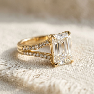 Bague de fiançailles en or 18 carats avec diamant taille émeraude certifié IGI, or jaune, style classique, bijoux pour femmes pour mariage et anniversaire - Product Image 4