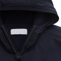 Blouson à capuche bleu marine pour homme, en toile, coupe-vent, fermeture éclair, vêtement d'hiver décontracté, coupe régulière, couleur unie, polyester