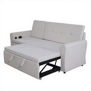 Canapé convertible moderne trois places avec cadre métallique et revêtement, multifonctionnel, pour salon, grand format, pour adultes, idéal pour la détente - Vente en gros - Product Image 1