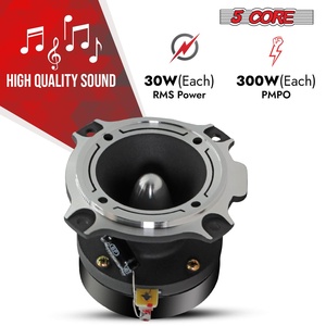 Haut-parleurs de voiture actifs 5 cœurs en aluminium 600W de puissance de crête 12V 3,5 pouces Super Bullet (paire) - Product Image 2