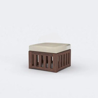 Ensemble de table basse en bois massif au design moderne et gain de place avec 4 poufs rembourrés