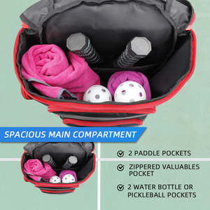 Custom Logo Water Resistant Pickleball Backpack Large Capacity 50-70L Sports Paddle Bag with <b>Multiple</b> Pockets Outdoor Training - Product Image 4