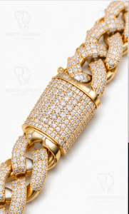 Premium <b>iced</b> <b>out</b> Cuban link <b>chain</b> necklace luxurious gold tone sparkling stones bold hip hop fashion secure box clasp durable - Product Image 2