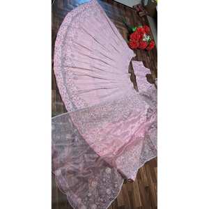 Heera Creation, Ropa de Novia de Diseño, Hermoso Lehenga Choli Rosa con Dupatta, Talla M para Fiestas - Product Image 3