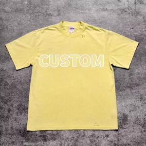 เสื้อยืดคอตตอนโอเวอร์ไซส์ลายพิมพ์กราฟิกตัวอักษรประดับเพชร สไตล์ฮิปฮอป สตรีทแวร์ น้ำหนัก 220 กรัม สำหรับฤดูร้อน ปรับแต่งได้ - Product Image 6