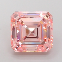 Diamant de laboratoire CVD HPHT, couleur rose vif fantaisie, pureté VVS2, 5,00 carats, taille Asscher, diamant non monté pour la fabrication de bijoux, IGI
