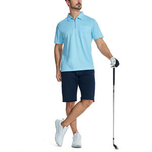 Polo de golf personnalisé en gros de haute qualité avec fermeture éclair quart de tour, en coton à manches courtes et tissu respirant - Product Image 3