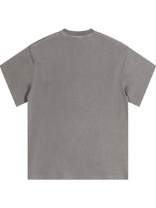 เสื้อยืดแขนสั้นผู้ชายสีเทาล้วน ทรงโอเวอร์ไซส์ สวมใส่สบาย แบบเรียบง่าย ผ้าเจอร์ซีย์ ทรงปกติ คอกลม - Product Image 6
