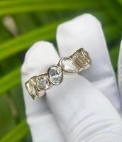 Bague de promesse unisexe en moissanite de qualité supérieure, taille diamant multi-formes, en argent 925 original plaqué or, bijoux modernes personnalisables