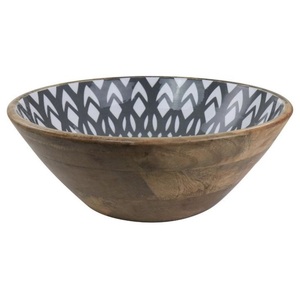 decorative wooden serving bowls with inside <b>sunflower</b> design for home use and table <b>top</b> dinnerware salad bowls - Product Image 2