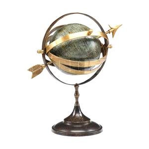 Globe décoratif vintage en laiton avec base en bois, globe astronomique céleste antique, objet de décoration pour la maison ou le bureau - Product Image 4