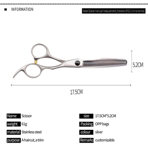 Tijeras de Peluquería de Acero Inoxidable para Adelgazar el Cabello, Rectas, Plateadas, de 6 Pulgadas, para Salón de Belleza - Product Image 4