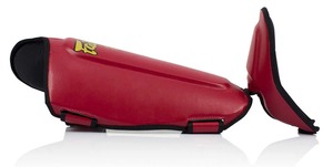 Precio al por mayor Nuevo estilo Protector de espinilla Fairtex de cuero PU rojo para entrenamiento de Kickboxing en todas las estaciones - Product Image 4