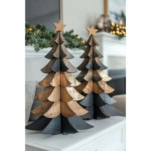 Hoja de hierro Pino Árbol Objetos Estrella en la parte superior Oro Acabado Metal Navidad Tre Accent Vajilla Objetos Decorativos Navidad Showpieces - Product Image 4