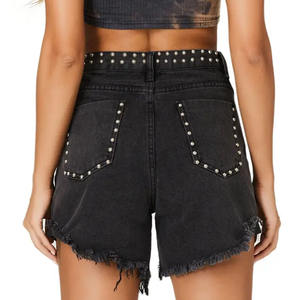 Shorts en jean pour femmes OEM, style urbain, mode 2026, avec logo personnalisé, prix compétitif, vente en gros directe usine - Product Image 2