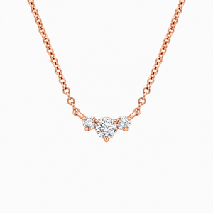Collier à trois grappes de diamants de laboratoire ronds, pendentif minimaliste de créateur, or 10K 14K 18K, argent 925 935, cadeau de mariage unisexe - Product Image 3