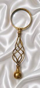 Loupe en laiton antique de fabrication artisanale avec poignée à motif cactus, cadre rond en laiton, loupe robuste pour cadeau - Product Image 5