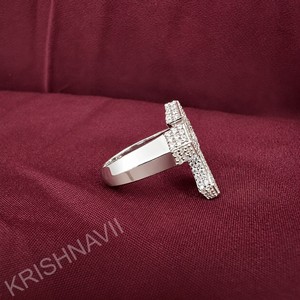 Anillo Cruzado con Diamantes VVS, Joyería Religiosa, Gema Brillante, Regalo de Compromiso Unisex, Oro Blanco de 18k, Certificado IGI, Brillante - Product Image 5