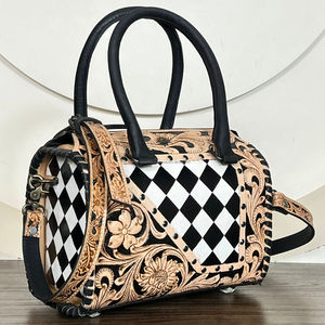 Nouvel ensemble de 3 sacs de voyage assortis en cuir véritable à carreaux, prix d'usine de gros 2026, sacs à bandoulière et bagages de voyage - Product Image 3