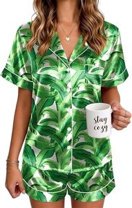 Ensemble de pyjama en satin de soie de luxe pour femmes RTS, taille élastique, manches courtes, uni, pour l'automne/l'hiver/l'été - Product Image 2