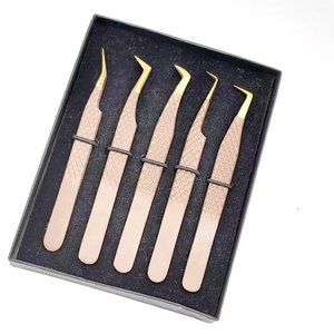 Pinzas personalizadas para extensión de pestañas, mini herramientas de precisión para volumen e isolación, pinzas para pestañas con estuche. - Product Image 2