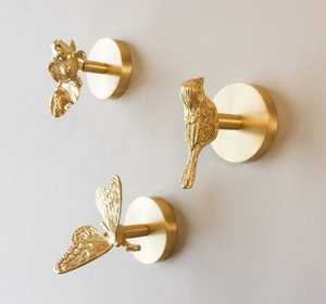 <b>Wall</b> <b>Mounted</b> Metal Bird Butterfly Hook Set Handmade Vintage Style for Clothing Storage 3 Hooks - Product Image 1