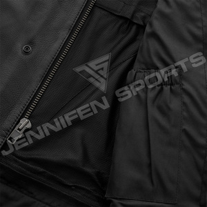 Chaleco de cuero vacuno 100% genuino para hombre con múltiples bolsillos, chaleco de cuero para motociclista, chaleco de cuero para motocicleta - Product Image 4