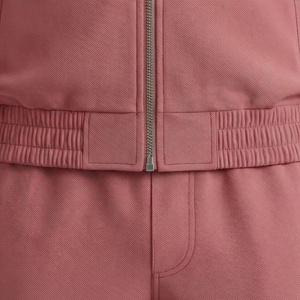 Men's Solid <b>Pink</b> <b>Tracksuit</b> Full Zip Stand Collar Casual Sportswear Breathable Cotton Jogger Set Autumn Wear - Product Image 5