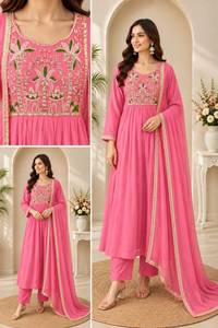 Dhwaja Export <b>Women</b> MUL CHANDERI WITH WORK <b>KURTI</b> PAIR - Product Image 5