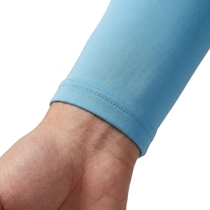 Manchons de compression bleu clair anti-UV respirants en polyester 80g pour femme adulte, sans couture, teint uni, protection cycliste - Product Image 5