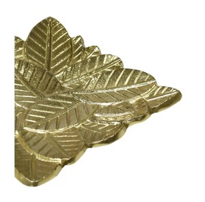 Plateau de service en aluminium doré poli de luxe, plateau décoratif moderne pour les fêtes, plateau à collations pour fruits secs et cadeaux - Product Image 4