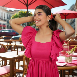 Robe longue évasée rose baie - Product Image 2