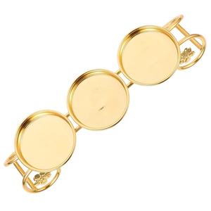 Bougeoir chauffe-plat à trois tasses rondes bougeoir en métal doré anti-dérapant caractéristique décorative fournitures d'éclairage en métal de qualité supérieure - Product Image 4