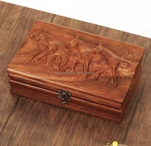 Wooden <b>Keepsake</b> Decorative <b>Box</b> Wooden <b>Box</b> Vintage Handmade Craft with Lock Jewellery Gift - Product Image 3