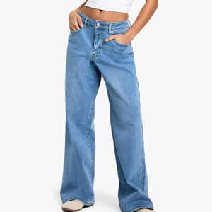 Pantalones Vaqueros de Moda al por Mayor para Mujer, Pantalones Vaqueros de Cintura Alta para Mujer en Venta al por Mayor en Grandes Cantidades - Product Image 4