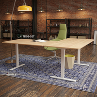 Bureau d'angle en L électrique réglable en hauteur AUKI à 90 degrés, poste de travail ergonomique moderne pour ordinateur
