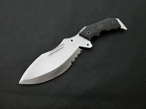 Cuchillo de caza de hoja fija de grado industrial con punta de lanza y filo recto, mango de madera, acero inoxidable, 0.025 pulgadas, 3 años de garantía - Product Image 3