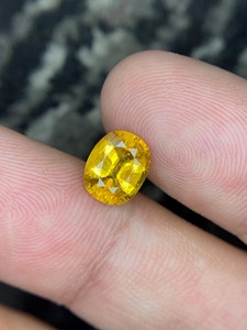 Zafiro amarillo natural, piedra preciosa suelta facetada ovalada para hacer joyas, anillo, colgante, pendientes, regalo para mujer - Product Image 1