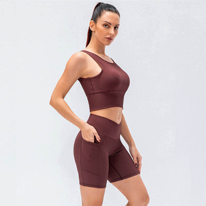 Conjunto Deportivo de Top Corto y Pantalones Cortos para Mujer, Tallas Grandes, Ropa Deportiva, Conjunto de Yoga - Product Image 6
