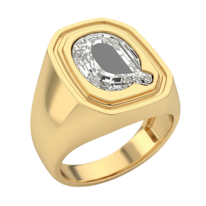 Vintage Style Q Alphabet Diamond <b>Ring</b> GIA IGI Certified Lab Grown Stone Fine Gold 925 Silver Luxury Couple Jewelry - Product Image 1