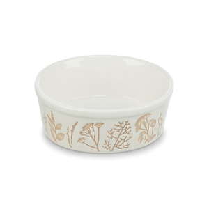 Ciotola in Ceramica per Animali Domestici 0,7 L Bianco Taupe con Design Floreale - Product Image 3