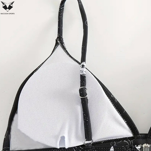 Service OEM ODM de qualité supérieure, imprimé par sublimation personnalisé avec motif soleil et lune noir et blanc, devant imprimé, éco-responsable, 2 pièces en spandex - Product Image 6