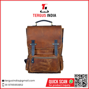 Stylish Genuine Leather <b>Backpack</b> <b>with</b> Multiple <b>Compartments</b> Available At Bulk Price - Product Image 2