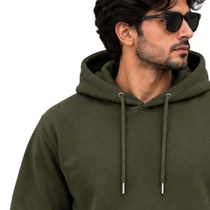 <b>Mens</b> Olive Pullover Hoodie <b>Long</b> <b>Sleeve</b> Casual Sweatshirt Custom Logo Streetwear Sportswear <b>Top</b> Shoukat Apparel Manufacturer - Product Image 4
