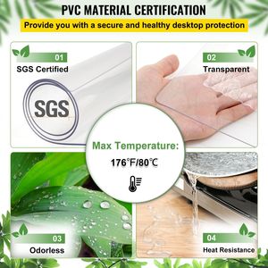 Tappetino da tavolo in plastica trasparente da 2 mm di spessore 36X60 pollici tappetino da scrivania rettangolare facile da pulire comodino da ufficio impermeabile - Product Image 3
