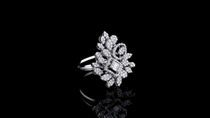 Anillo de Diamantes Cultivados en Laboratorio de Oro de 14K con Diseño Floral Ilusorio para Mujer, Anillo de Lujo con Certificado IGI, Regalo de Rodio, Anillo de Compromiso o Boda - Product Image 3